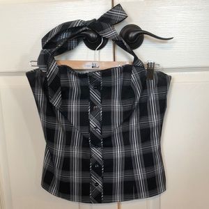 WHBM bustier with necktie. Polished & adorable